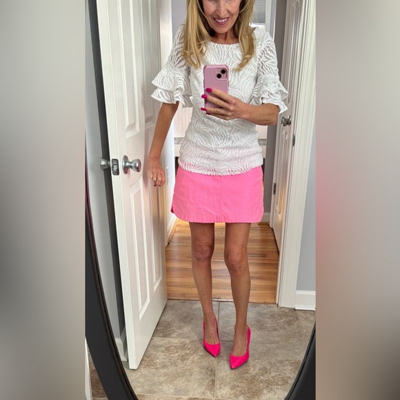 Lilly Pulitzer Tops - Lilly Pulitzer bright white ruffle top